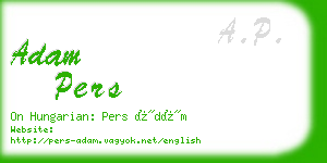 adam pers business card